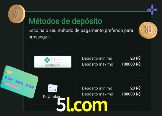 O cassino 5l.com oferece uma grande variedade de métodos de pagamento